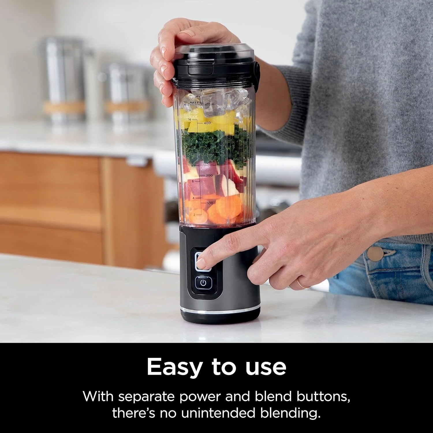 Portable juice extractor Cordless Vessel for Shakes & Smoothies BPA Free Leakproof-Lid USB-C Rechargeable Dishwasher Safe Parts