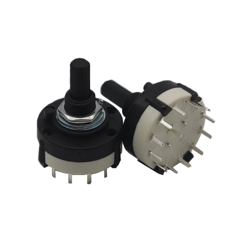 【5-1PC】RS26 1/2/3/4/Pole 12/6/4/3Position Selectable Band Rotary Channel Selector Switch Single Deck Rotary Switch Band Selector