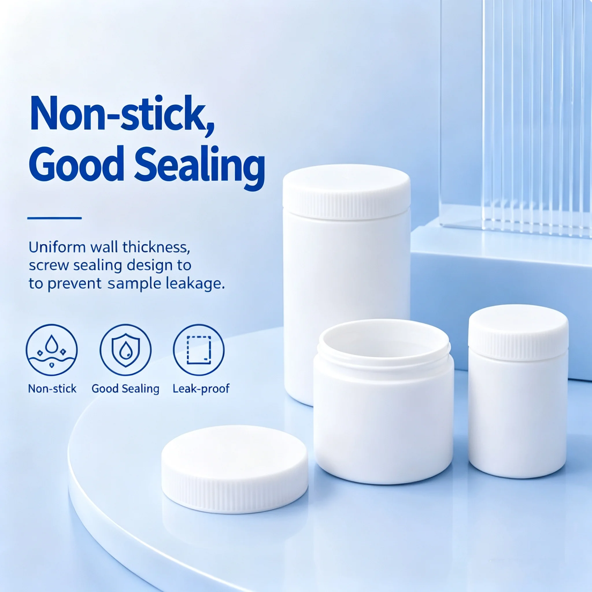 PTFE reagent bottle high temperature acid and alkali resistant PTFE reagent bottle sealed jar with lid