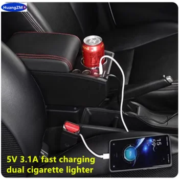 適用於菲亞特500/500c的扶手箱,適用於菲亞特CRONOS的扶手箱,帶儲物盒、USB接口和杯架,專用改裝汽車配件 6 最佳銷售 菲亞特500中央扶手 - №2