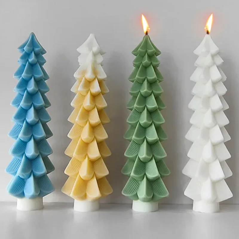 

3D Christmas Tree Candle Molds Silicone Pine Tree Silicone Mold for Epoxy Resin Casting DIY Aromatherapy Candles