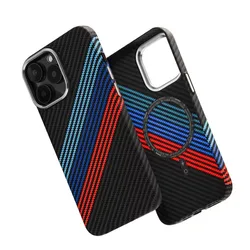 Karbon print pattern Hard Back Case For iPhone 13 14 15 16 Pro Max Magnetic Luxury Hybrid pc+metal Matte Cover