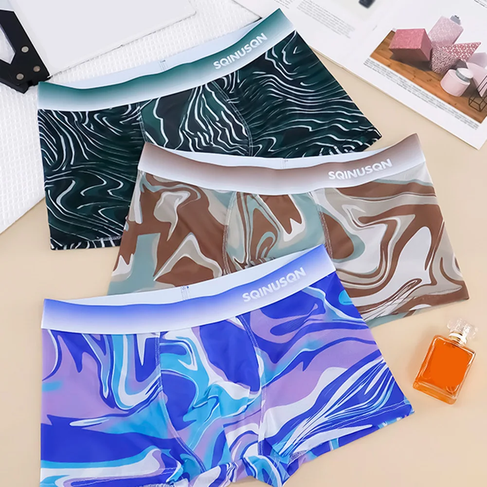 

Breathable Ice Silk Underwear Stretch Comfort Stretch Boxers Black Breathable Underpants 95 Polyester Classic Style