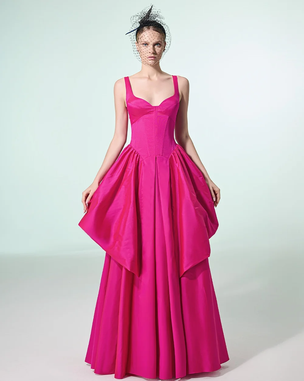 

Customized Matching Exquisite Pleat Tiered A-line Square Neck Long Dresses Bespoke Occasion Dresses Sizes Available High Quality