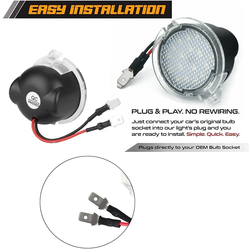 Picture 4: 2Pcs LED Under Mirror Light Puddle Welcome Lamps For Ford Mustang Mondeo Ranger Edge Fusion F-150 Lincoln Car Accessories