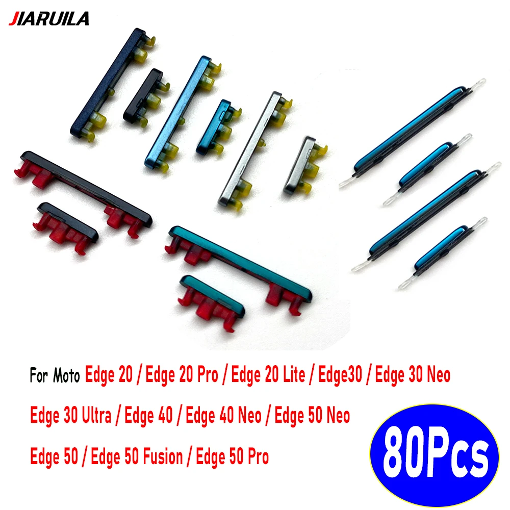 80個、moto-edge-20-lite、30-ultra、40-neo、50-fusion、20-pro用-サイドボリュームボタン-電源on-offボタンキーセット-交換用