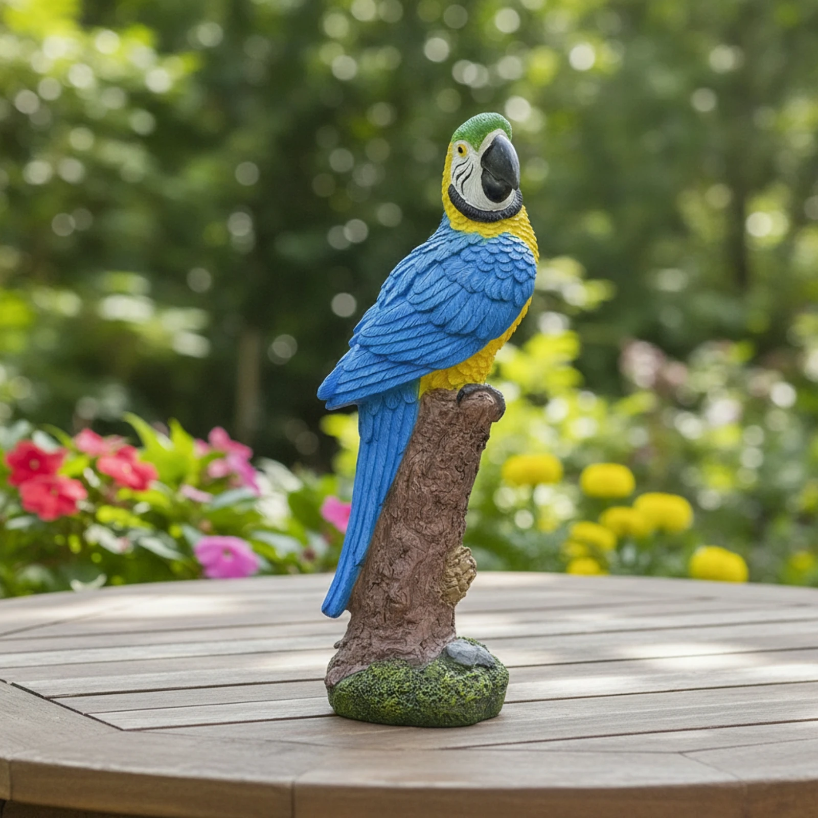 Parrot Figurine Tropical Resin Parrot Decoration Lifelike Outdoor for Bird Lovers, Patio, Planters