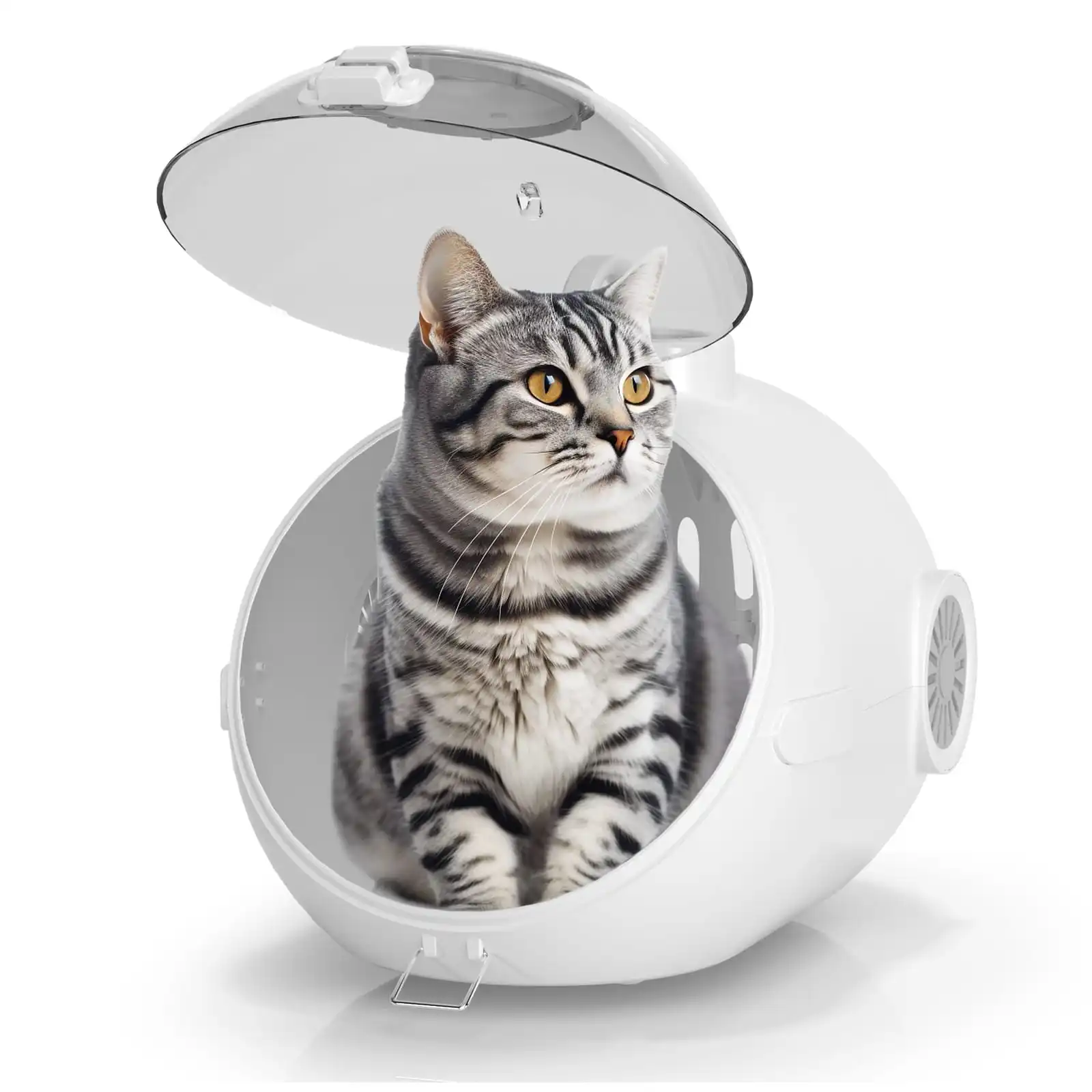 

Cat Handbag Carrier With Fresh Air Fan Device, Large Space Grananry Design With Light, Double Safety Lock, Soft Breathabl