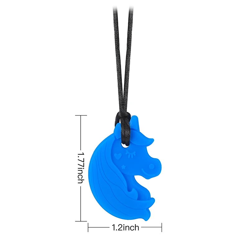 Sensory Chew Necklace Animals Design Chewy Silicone Baby Teether Kids Teething Necklace Sensory Chewelry Toy Autism Therapy Tool