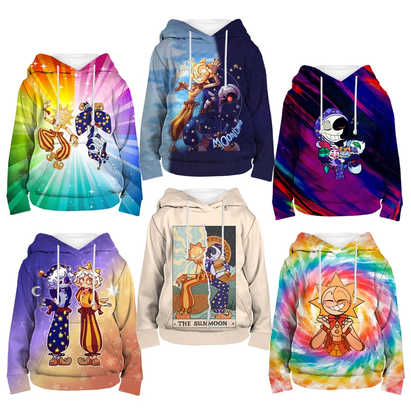 

Fnaf Sundrop Moondrop 3D Print Hoodies Security Breach Sunrise BOSS Cool Kid Boys Girls Long Sleeve Autumn Tops Child Tops