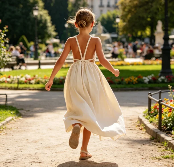 Girls Dress 2026 Spring and Summer New Children's Clothing Korean Style Girl Baby Temperament Mop Backless Dress Simple