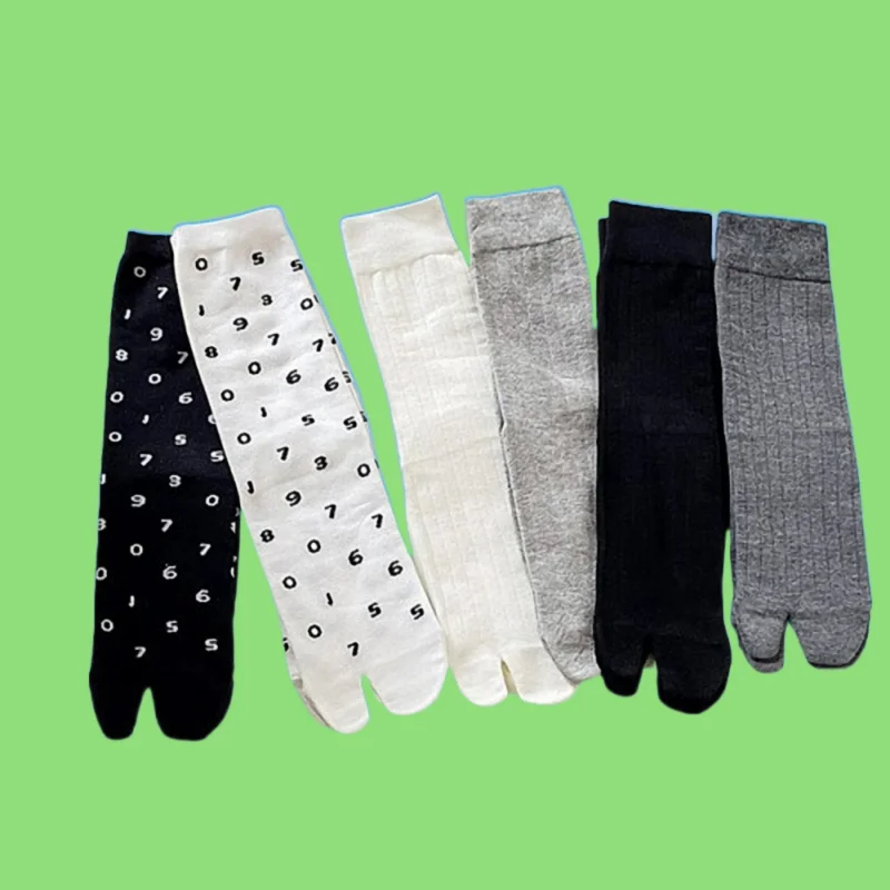 5/10 Pairs New Split Toe Women's Mid-Tube Socks Spring And Autumn Cotton Socks Sweat-Absorbent Two-Finger Women's Socks