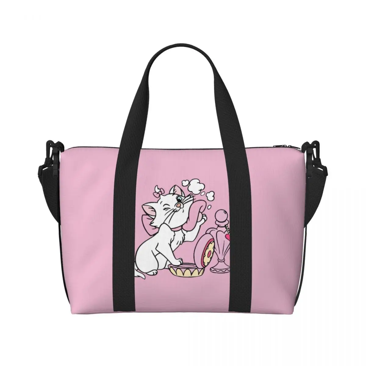 

Пляжная большая сумка Marie Cat на заказ для женщин, очень большая спортивная ручная кладь с изображением кошки, дорожные сумки для покупок