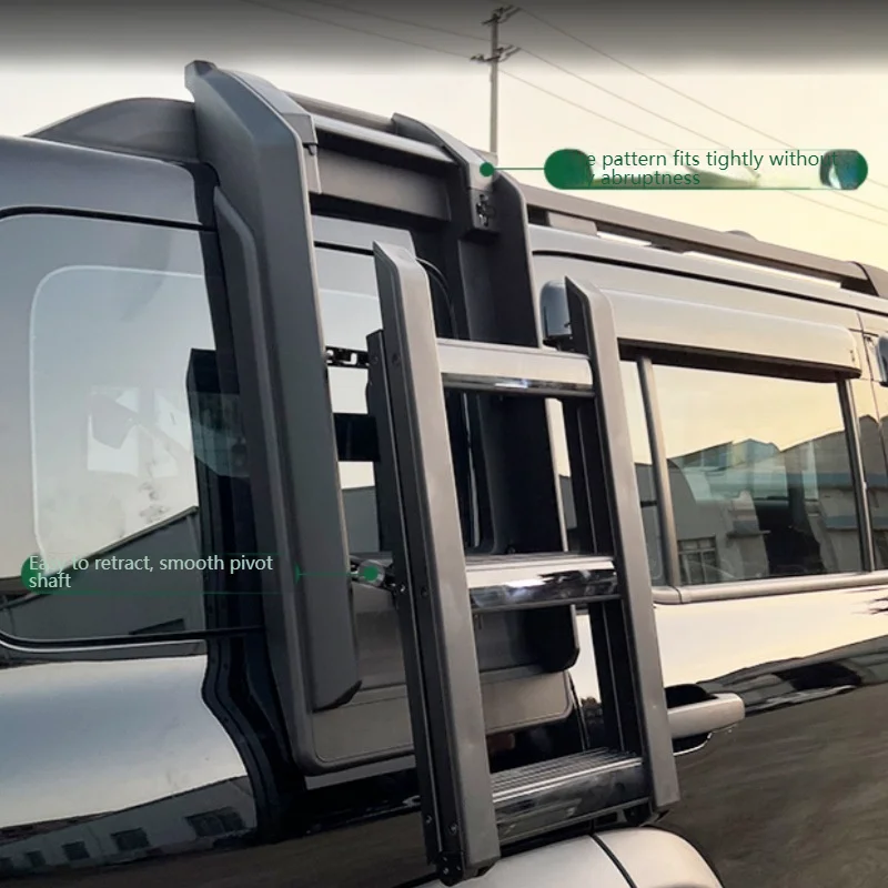 2025 New Car Upgrade Accessories Aluminum Foldable Side Ladder Climbing Ladder Telescopic Tailladder for GWM Tank 300