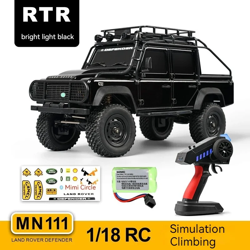 MN Model 1:18 Crawler MN111 Defender RTR RC dla dorosłych profesjonalny 4WD pojazd terenowy światła Led metalowy samochód zdalnie sterowany samochód