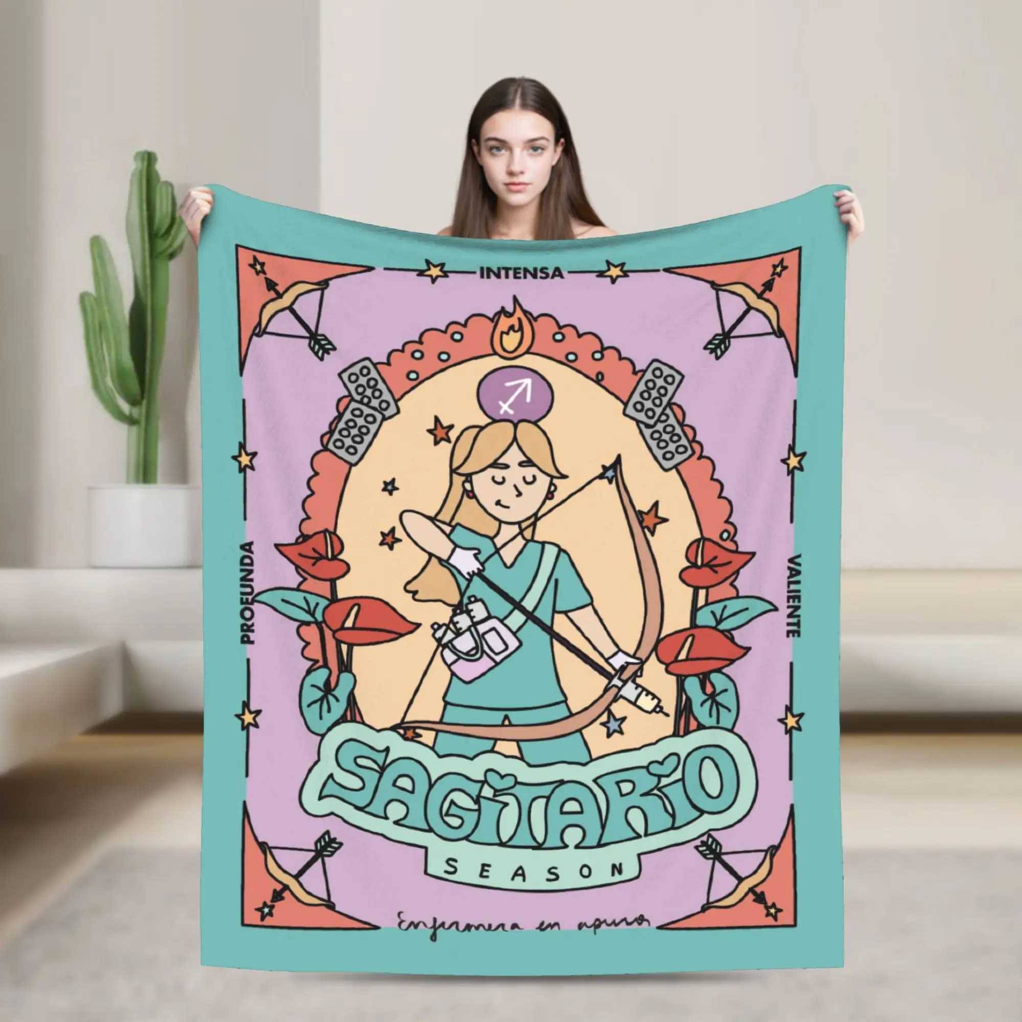 Custom Enfermera En Apuros Doctor Nurse Medicine Warm Blanket Plush Throw Blanket Funny Couch Chair Flannel Bedspread Bed Cover