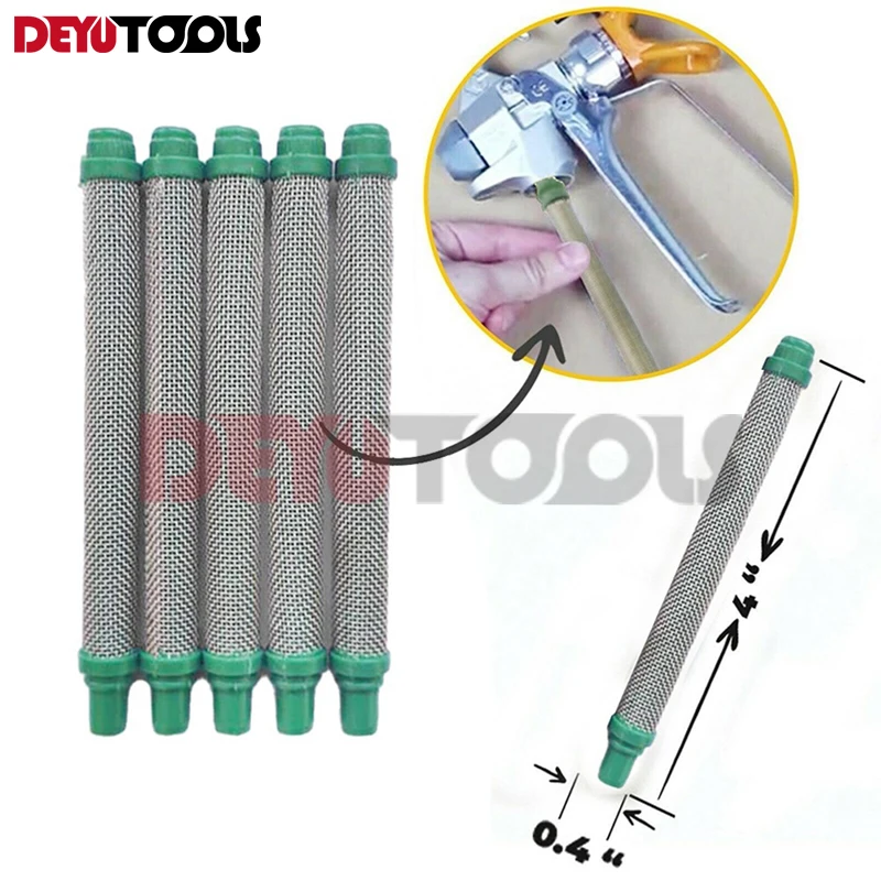 5pcs 30-200 Mesh Airless Paint Parts Filter Paint Spraygun Filter Reduces Nozzle Clogging Spraying Machine Accessories