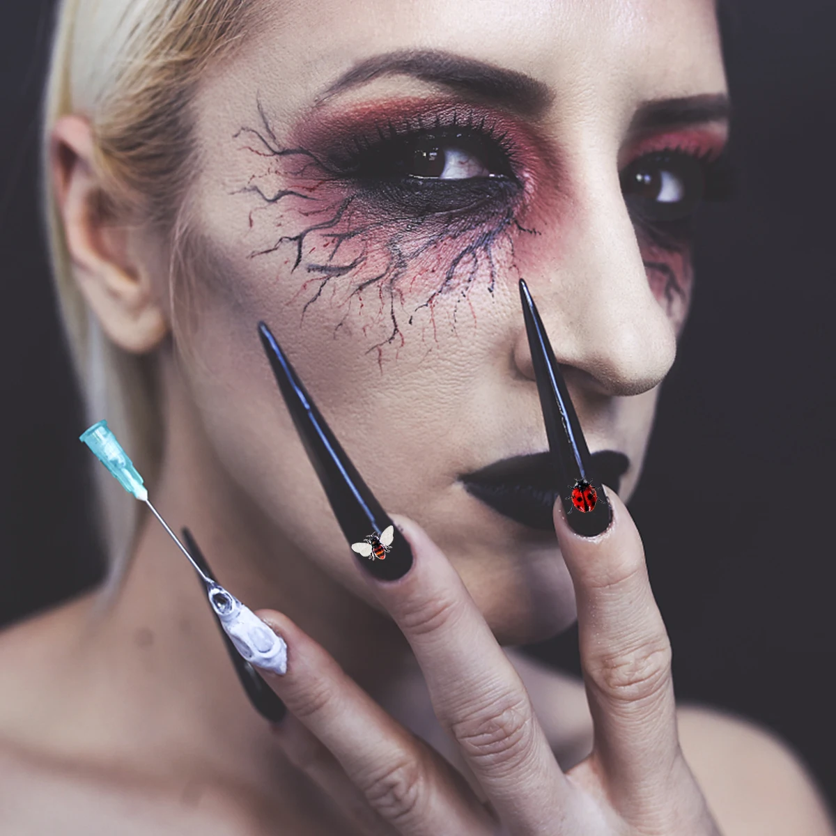 

3D Bee Shaped Stickers Full Cover Decals Fashion Nail Art Decorations 1 Sheet Multicolor Water Soak Nail Patches