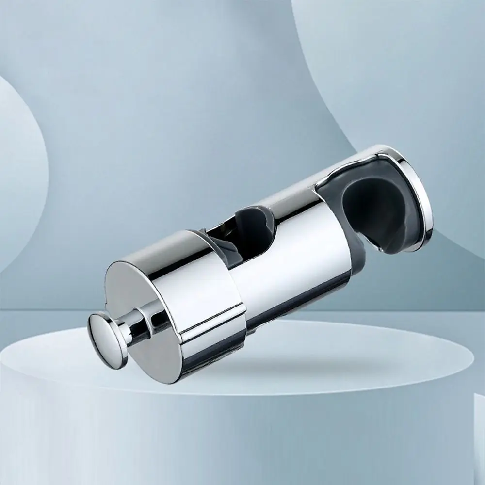 Round Pipe Shower Head Holder Adjustable Replacement Bathroom Slide Bar Shelf Rotatable Sprayer Fixed Base