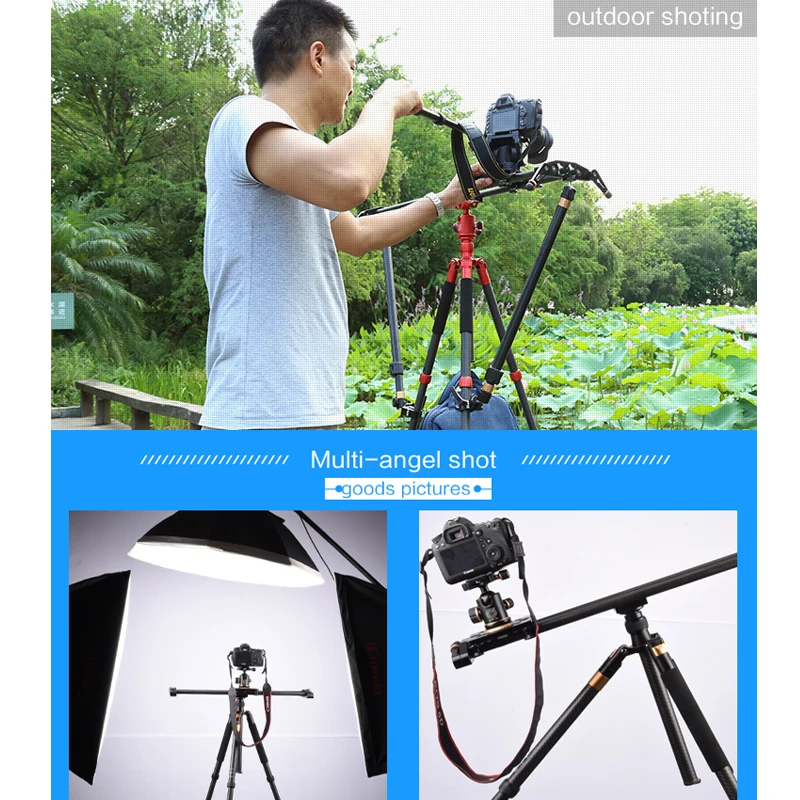 60cm Carbon Camera Slide Follow Focus Motorized Electric Control Delay Photo Video Slider Track Rail for Time Lapse Photography