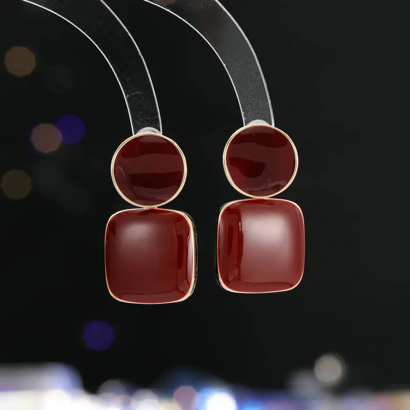 Модные и элитные серьги, геометрический квадрат, нишевый стиль, бестселлеры Анкелы.