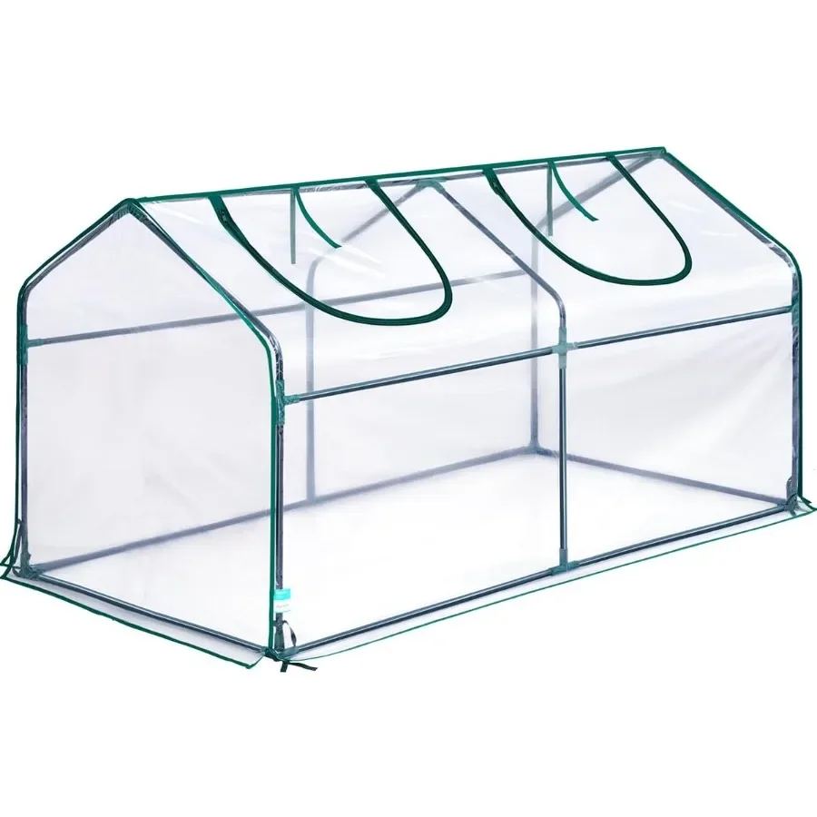 

Portable Mini Cloche Greenhouse w/ Elevated Bottom Reinforced High Light Transmission Waterproof UV-Resistant Hot House for Ind