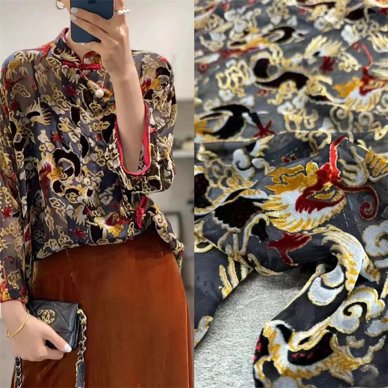 

Jinlong Spring Rotten Mulberry Velvet Шелковая бархатная ткань, верхнее платье-жилет от кутюр ранней весны