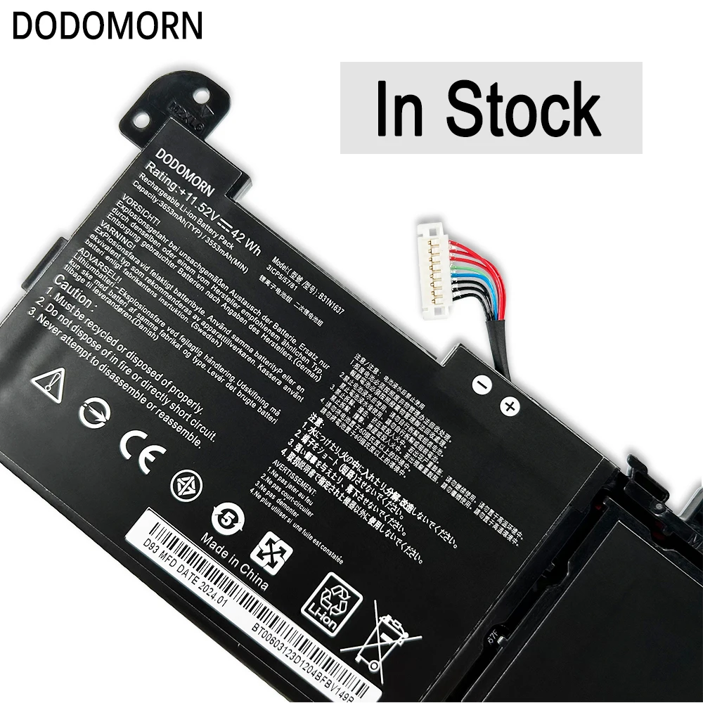 High quality C31N1637 B31N1637 Battery for ASUS VivoBook S15 S510 X510 F510 UA UQ UF UN UR  B31Bi2H 0B200-02590100