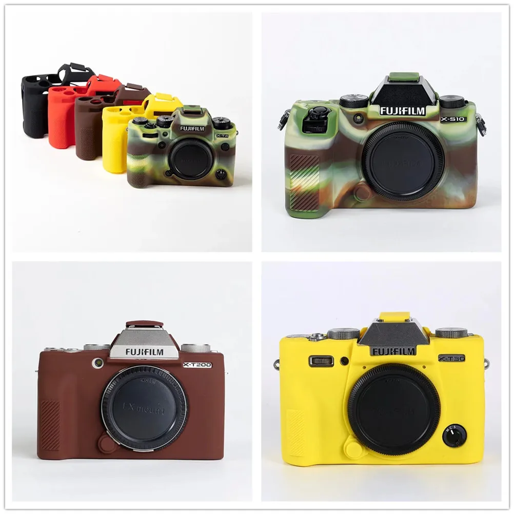 X-T4 Soft Silicone Rubber Camera Bag Case For Fuji Fujifilm X-T4 XT4 X-S10 XS10 X-T200 X-T100 XT100 X-T10 X-T30 X-A5 X-A7