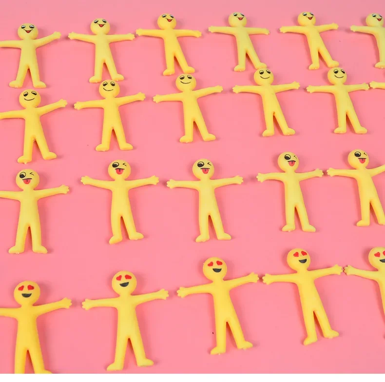 5-50Pcs Smile Expression TPR Soft Rubber Villain Anti-stress Toys Foldable & Stretchable Decompression Squishy Antistress Figets