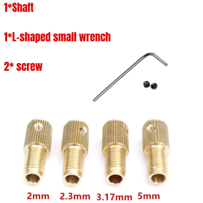 Brass Copper Drill Chuck Shaft Chuck Clamp Connecting Drill M8-2/2.3/3.17/5mm Mini Rod Self-tightening Durable