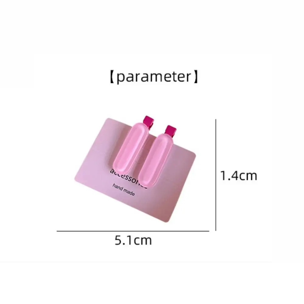 ที่หนีบผมรูปวงรีแฟชั่น2ชิ้น/เซ็ตกิ๊ฟหนีบผมหมวกสีเจลลี่ขนาดเล็กของขวัญคลิปด้านข้างทรงเรขาคณิต