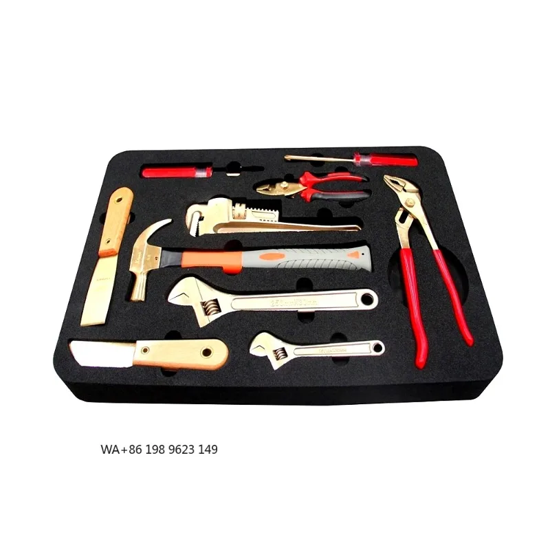 10Pcs Non-Sparking Hand Tool Set Beryllium Copper Explosion Proof Safety Tools For Oil Gas Chemical Hazardous Industrial Areas