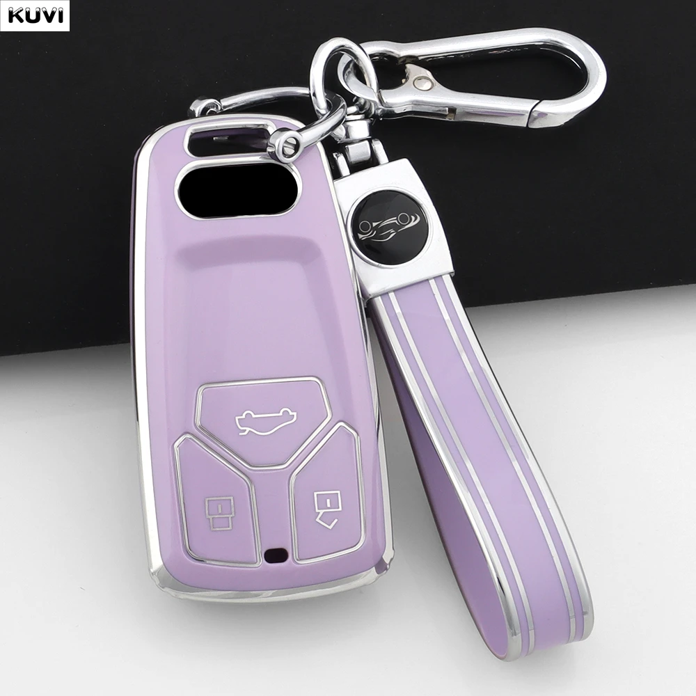 Für Audi A4 B9 A5 A6 8S 8W Q5 Q7 4M S4 S5 S7 TT TTS TFSI RS TPU Auto Fernbedienung Smart Key Hülle Schlüsselanhänger Schlüssellose Abdeckung