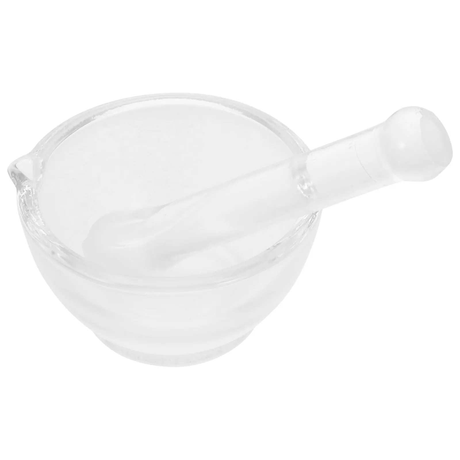 

1Set Grinding Bowl Lab Pestle Set Glass Pestle Thickened Base 60Ml Capacity for Laboratory Chemical Experiments