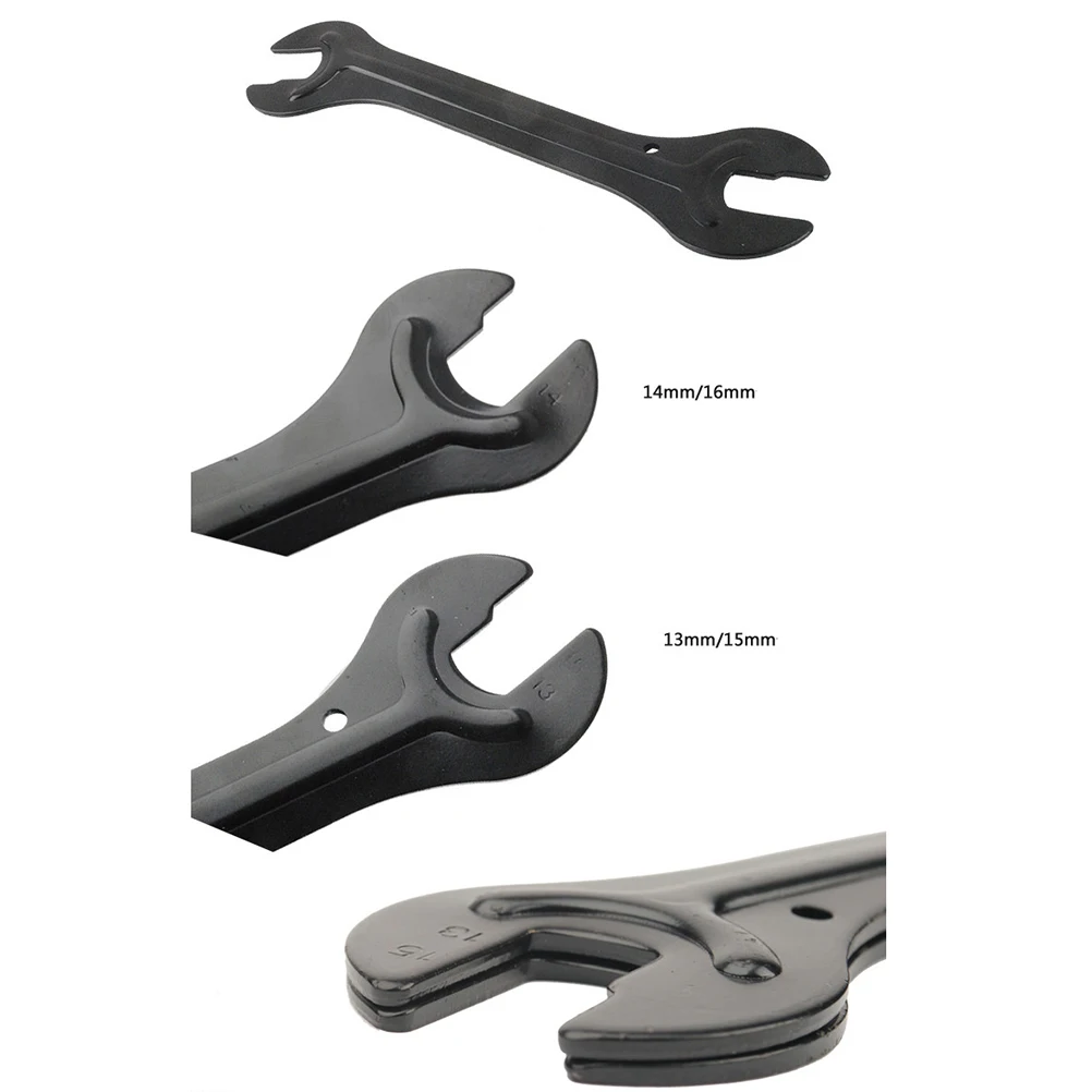 

2pcs Hub Spanner Bike Repair Tool Dual Head Steel Pedal Wrench Durable Black Corrosion Resistant Home Factory Use