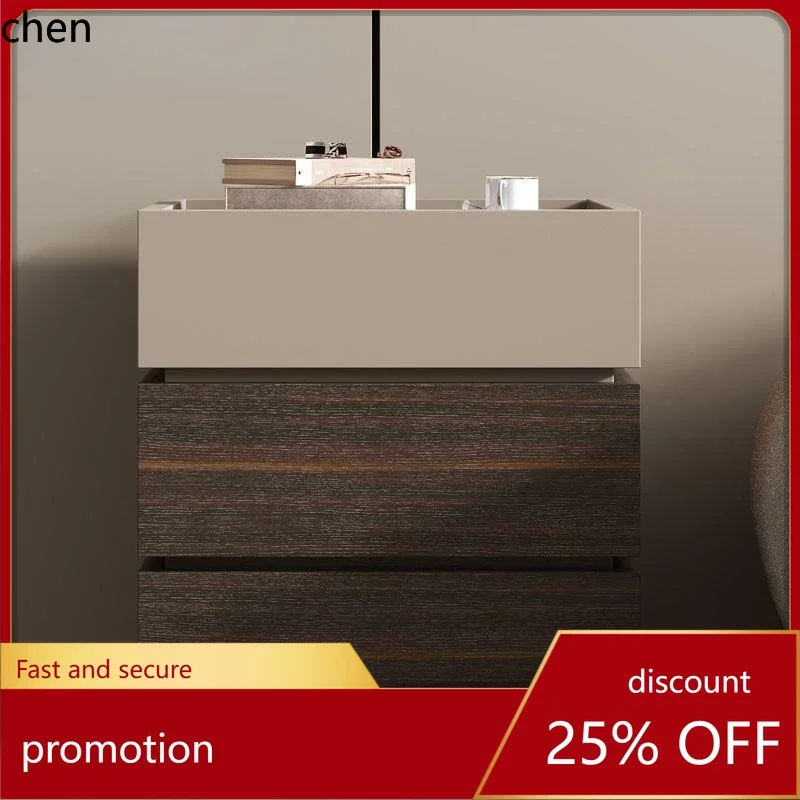 

HTT Home Minimalist Bedside Table Three-Drawer Modern Simple Bedroom New Solid Wood Creative Storage Cabinet