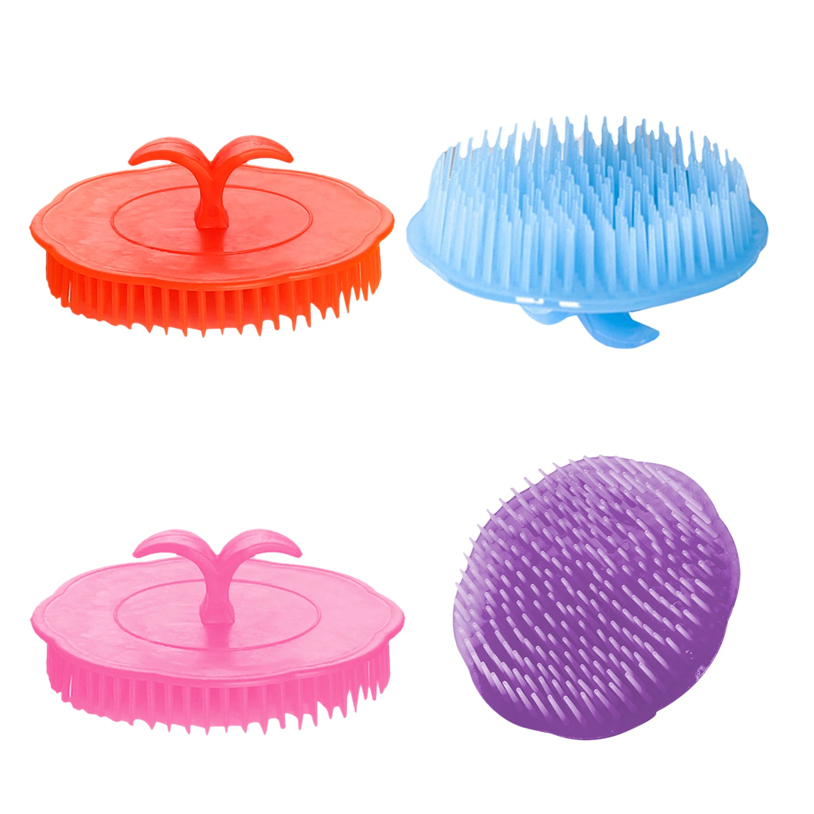 

4pcs Shampoo Brush Scalp Massager Deep Cleansing Anti Dandruff Portable Hair Manual Operation scalp massager