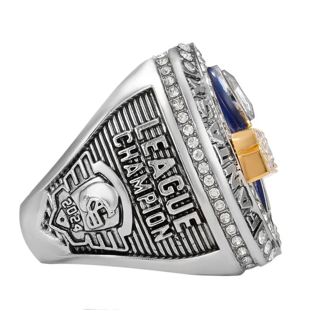 2024 Championship Ring With Chain Double-layer Platinum Plating Ring Wooden Box League Champion Trophy Ring Award Rings Gift