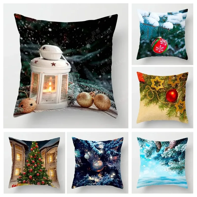 Cushion Covers for Home Decor, Christmas Pillowcase, Living Room Decor, Cat and Dog, 45x45, 40x40cm, 50x50, 45x45