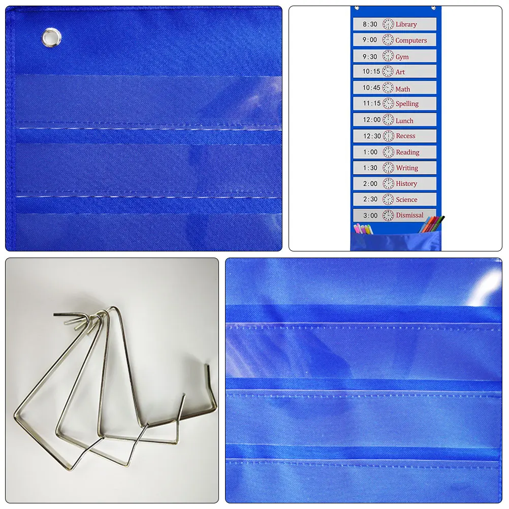 

Classroom Schedule Pocket Chart Oxford Cloth Reusable Dry Erase Cards Daily ganizer School Timetable Storage Bag