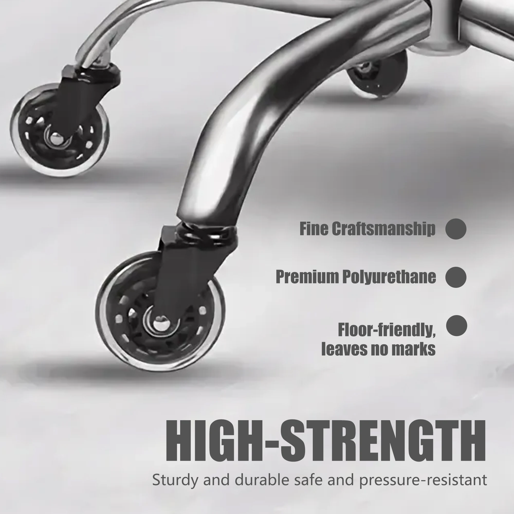 5 Buah Roda Kastor Roda Karet Putar 3 Inci untuk Lantai, Karpet, Ubin 360 °   Smooth Roll, Kapasitas 110lbs per Roda, Standar 7/