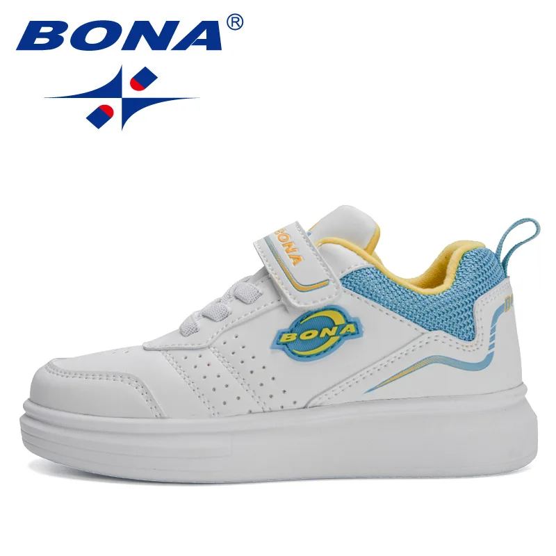 BONA 2022 nuovi designer piattaforma scarpe da Skate di alta qualità bambini bianco nero Running sport Tennis Sneakers piatte calzature per bambini