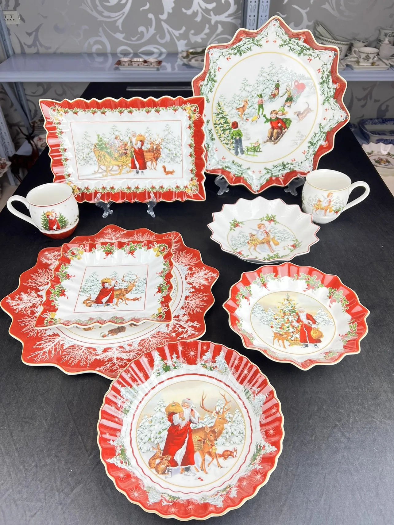 Christmas Tableware Toy Joy Mug Polygonal Bowl Western Plate Coffee Cup Salad Plate 1