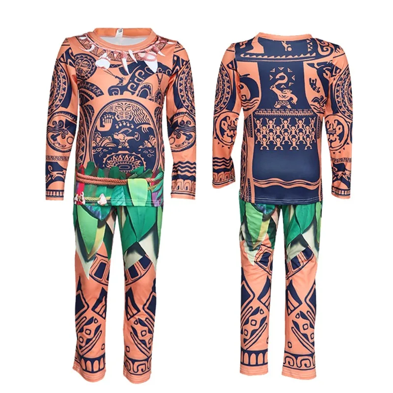 애니메이션 모아나 코스프레 코스튬, 폴리네시아 마후이 코스튬 점프수트, 만화 의상, 어린이 무대 공연 선물, 할로윈 파티