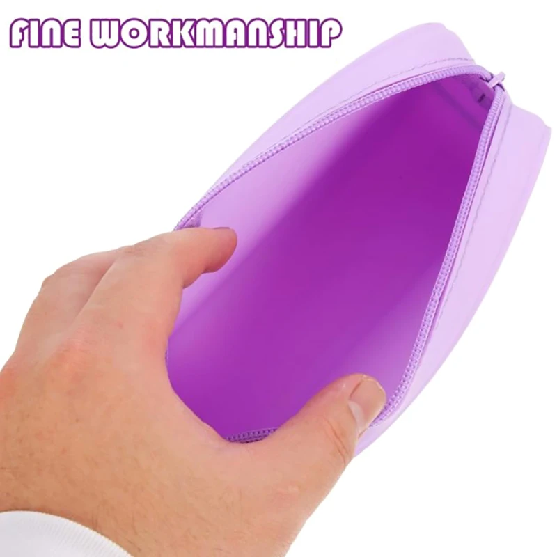 Estojo impermeável de silicone, bolsa de grande capacidade, caneta saco, papelaria estética coreana para meninas, material escolar infantil, moda