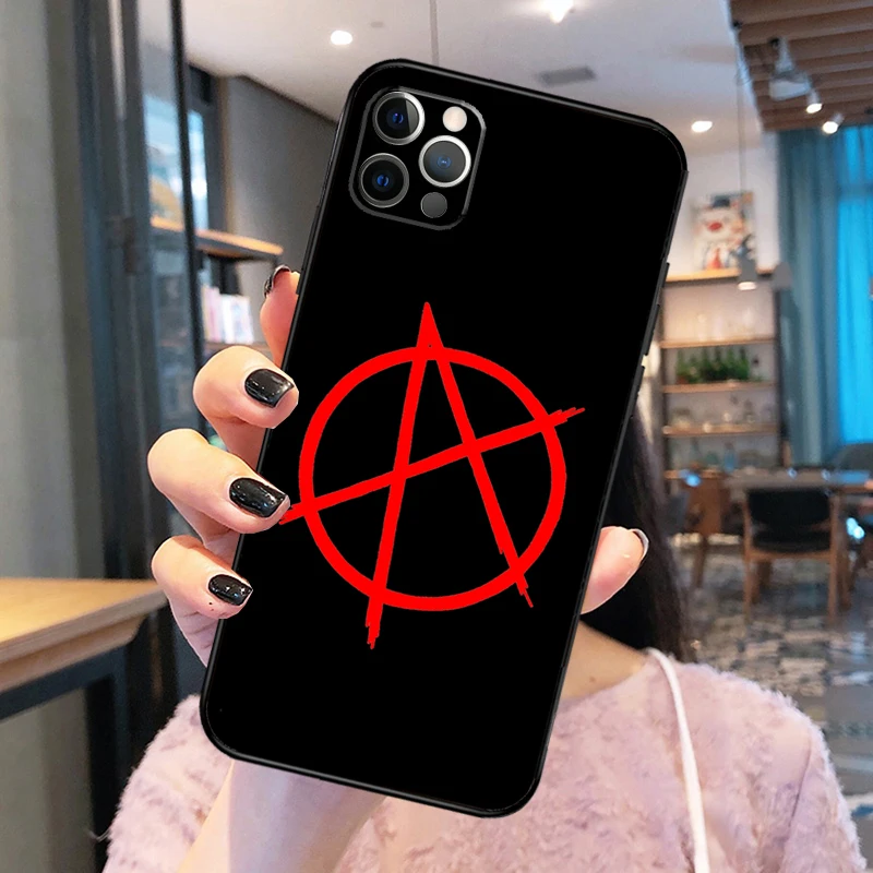 Anarchy Symbol A Phone Case For iPhone 14 15 16 13 12 11 Pro Max mini XR X XS Max Plus Back Cover