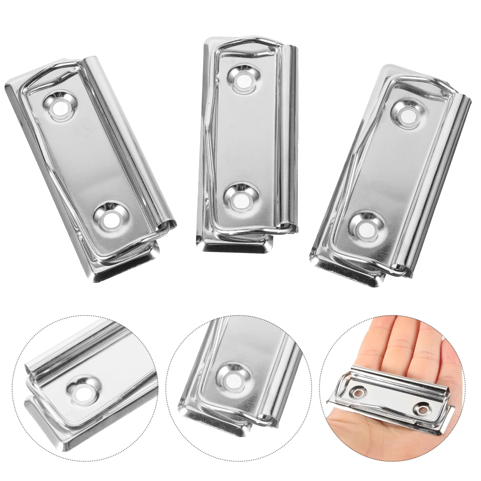 10 Pcs Hardware Stationery Writing Board Clip Strong Metal Plate Restaurant Menu 10pcs (7 Cm Without Corner Clip) Fixing Clips