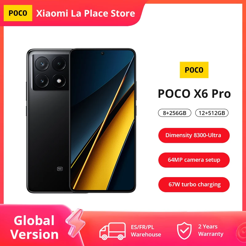 Global Version POCO X6 Pro 5G NFC Smartphone Dimensity 8300-Ultra 6.67\