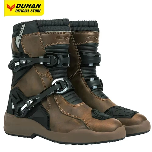 Botas de moto impermeables, botas antideslizantes para motocicleta, equipo de protección de motociclista resistente al desgaste, bota de Motocross anticaída